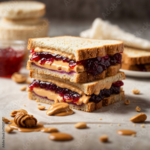 Peanut Butter and Jelly Sandwich - Classic American Combo