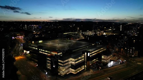 Wallpaper Mural High Angle Footage of Central Luton City at Just After Sunset Torontodigital.ca
