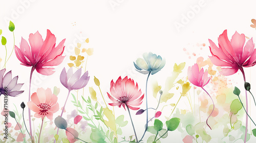 Abstract art of a seamless floral pattern with Colorful flowers. Lovely floral background in sweet colors © Manik