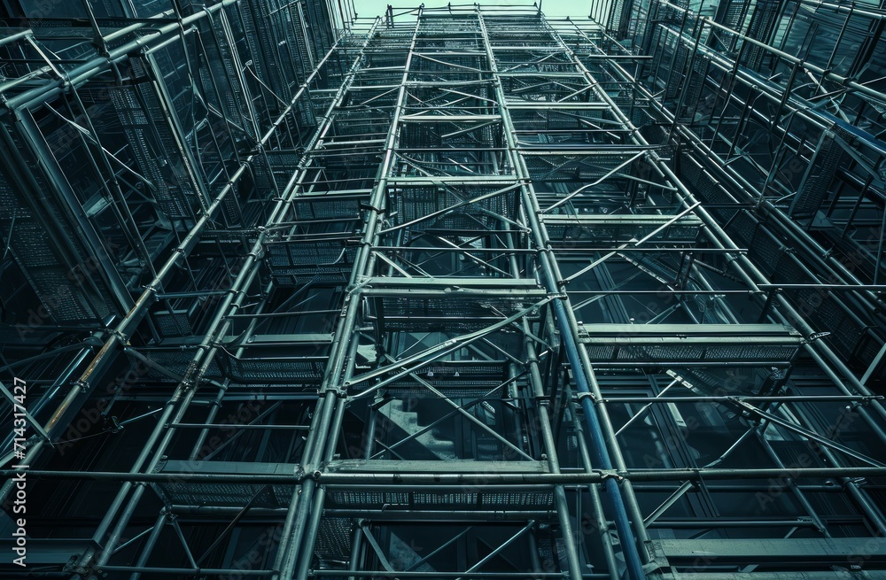 an architecturally structured building with scaffolding an architecturally structured building with scaffolding