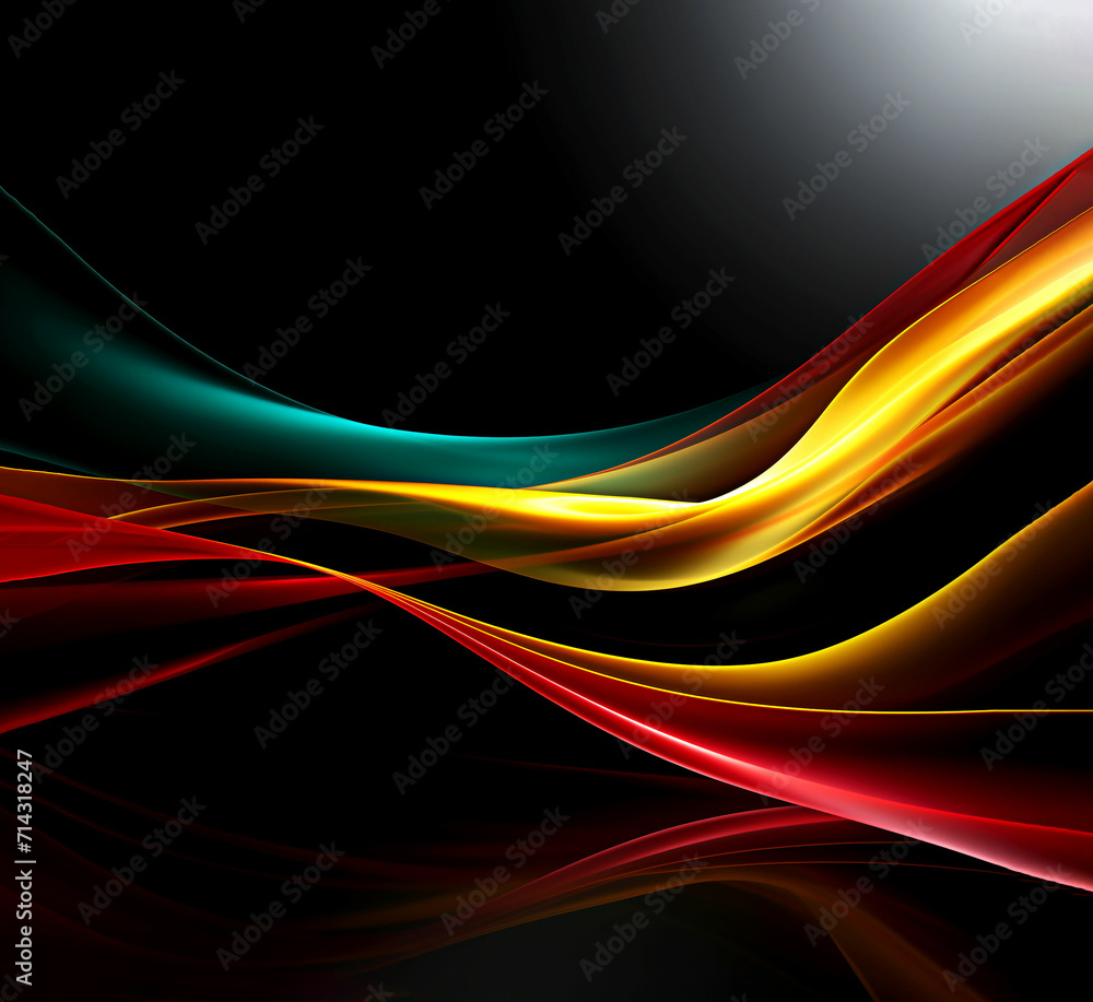 Obraz premium Abstract geometric black, red, yellow, green color background. Black History Month color background with copy space for text