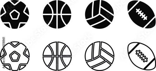 Fototapeta Naklejka Na Ścianę i Meble -  Soccer ball or football icon in flat, line set. isolated on transparent background pattern design oval ball in sports football popular competition to find winner for sports. vector apps and websites