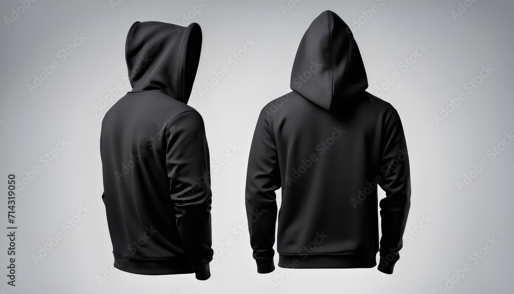 Black hoodie mock up. Male blank hoodie mock up for advertisement