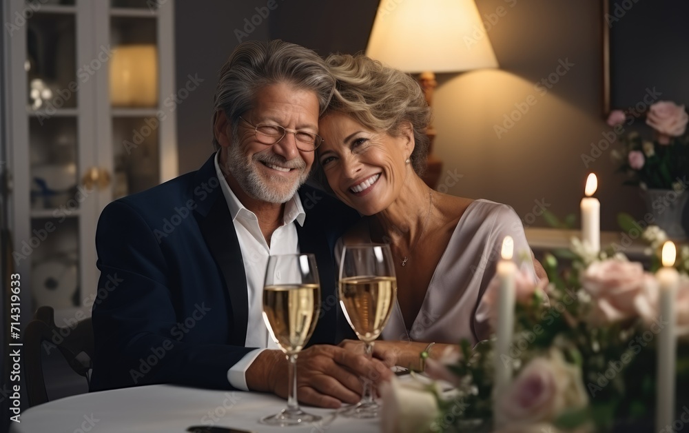 Happy older couple enjoys life and celebrates Valentine's Day Happy older couple enjoys life and celebrates Valentine's Day
