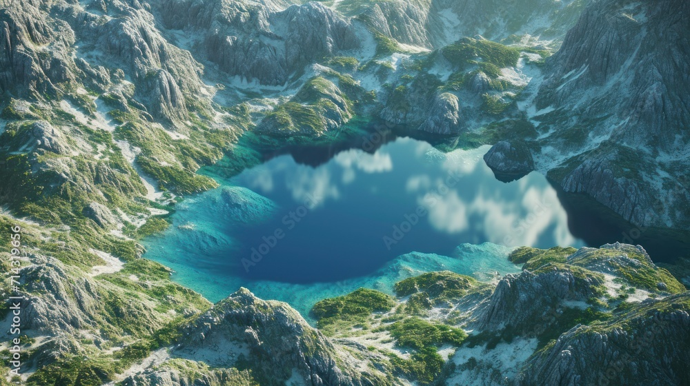 an aerial view of a mountain lake in the middle of a mountain range with a blue lake in the middle of the mountain range in the middle of the middle of the picture. an aerial view of a mountain lake in the middle of a mountain range with a blue lake in the middle of the mountain range in the middle of the middle of the picture.