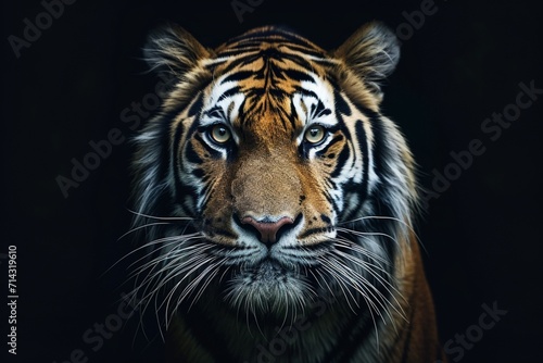 Tiger with a black background © Alizeh