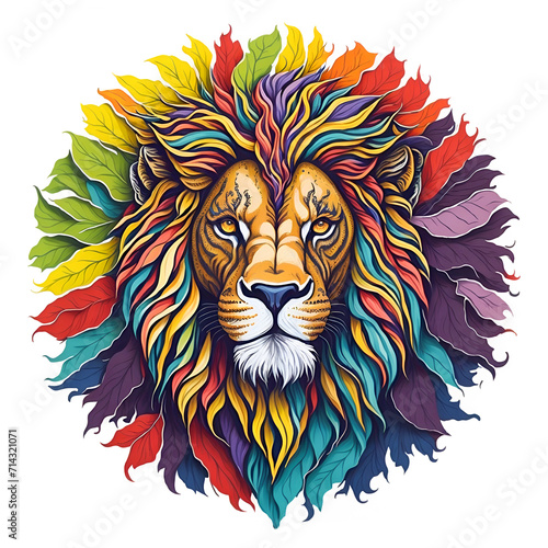 colored animal illustration on white background 