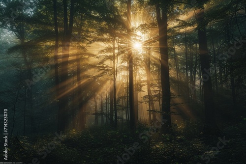 Wald Panorama mit Sonnenstrahlen © Alizeh