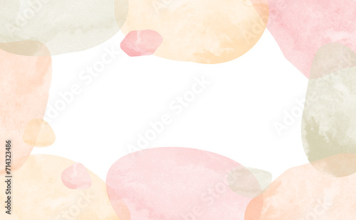 水彩風な水玉のトロピカル色フレーム(文字なし)