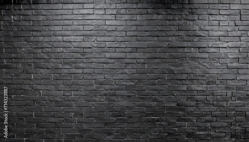 black brick wall panoramic background photo