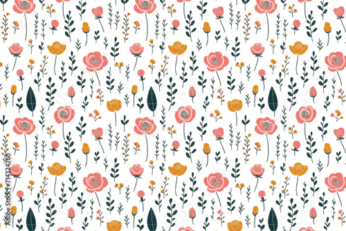 seamless pattern of flowers .fabrics floral background . 