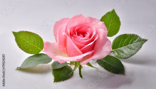 pink rose flower on white background