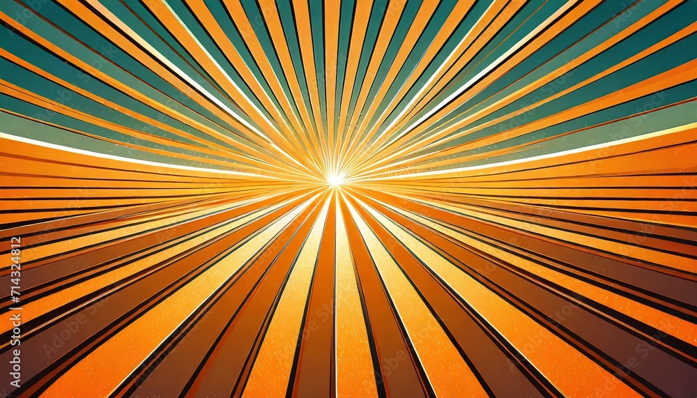 orange sunburst pattern sunrise background radial rays background retro ...