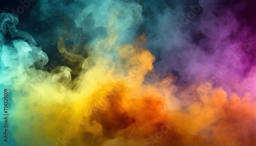 colorful smoke steam background fog and mist effect for text or space