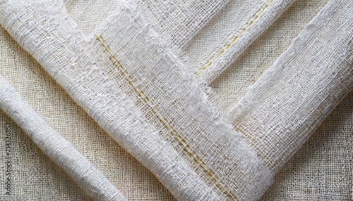 close up white chinese linen fabric texture background