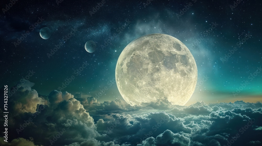 a full moon rising above the clouds in the night sky with the moon in the sky and the moon in the middle of the night sky with the moon in the middle of the sky. a full moon rising above the clouds in the night sky with the moon in the sky and the moon in the middle of the night sky with the moon in the middle of the sky.