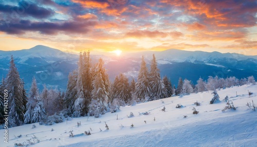 fantastic winter landscape magic sunset in the mountains a fros photo