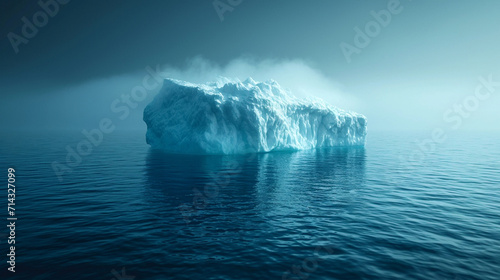 Ice sheets melting in the arctic ocean or waters. Global warming, climate change, greenhouse gas, ecology concept © Paulius