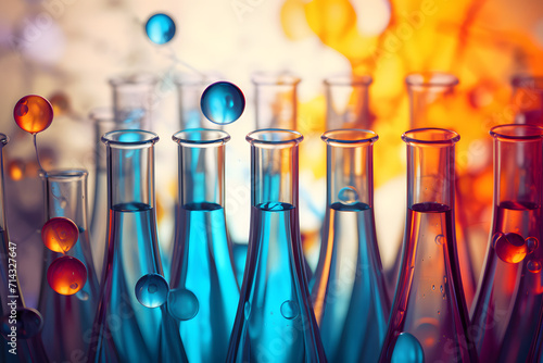 Science-Inspired Abstract Art - An abstract composition inspired by scientific elements like beakers, test tubes, or molecular structures - Generated photo