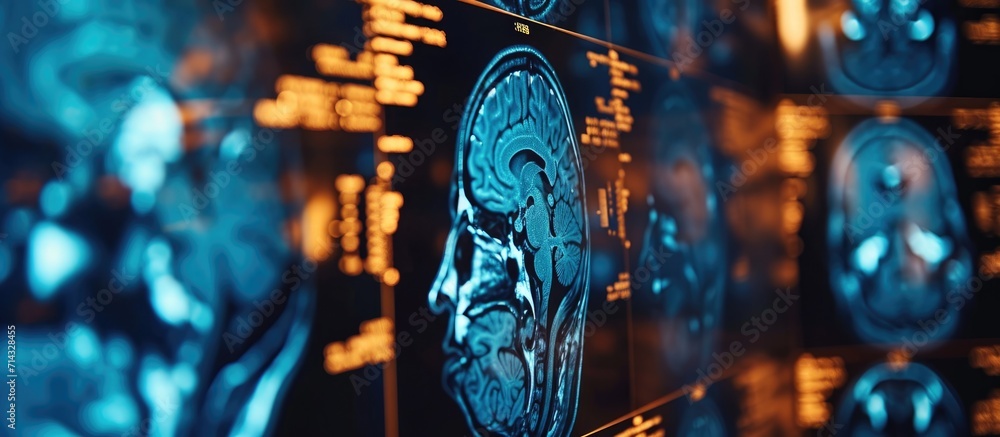 Brain imaging using CT technology. - obrazy, fototapety, plakaty 
