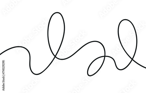 Thin wavy line pattern with flowing curves, undulating abstract background. Squiggle design for subtle. Flat vector illustration isolated on white background.