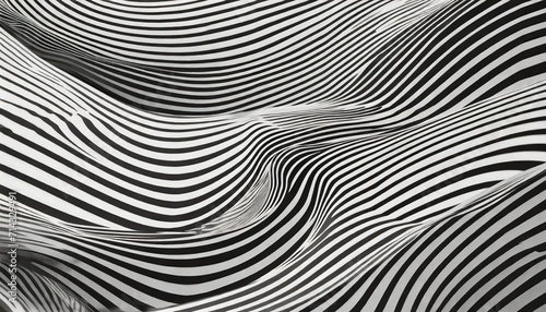 abstract warped background black and white wave pattern curved twisted shapes optical illusion illustration
