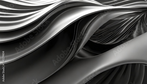 abstract background of black wavy silk or satin