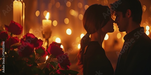 Valentine Candlelight Dinner Couple 