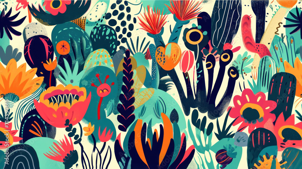 a bunch of colorful cactus plants on a white background with blue, orange, pink, green, and yellow colors on the bottom half of the image and bottom half of the image. a bunch of colorful cactus plants on a white background with blue, orange, pink, green, and yellow colors on the bottom half of the image and bottom half of the image.