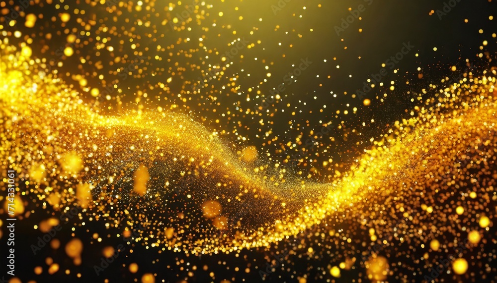 abstract background with bright yellow and gold particles