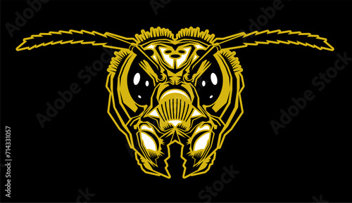 hornet mascot head for school, college or league sports