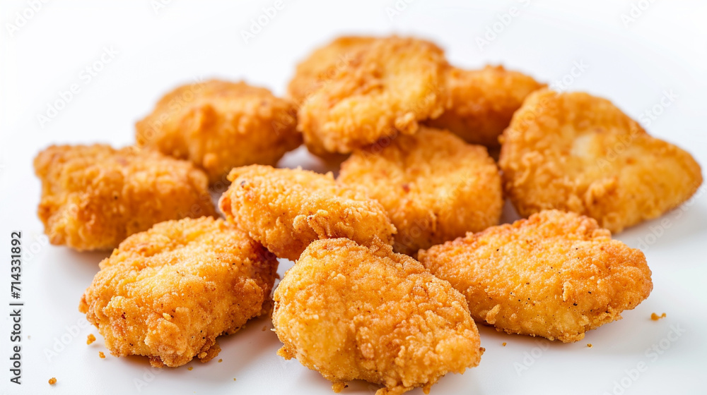Chicken nuggets isolated on white background. Ai Generative Chicken nuggets isolated on white background. Ai Generative