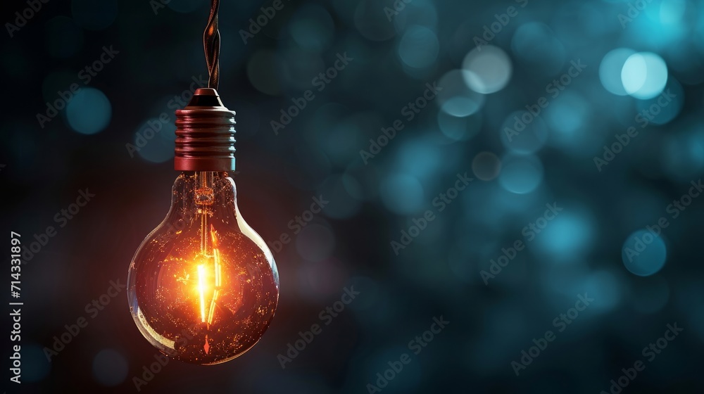 Hanging lightbulb with glowing Patent concept Hanging lightbulb with glowing Patent concept