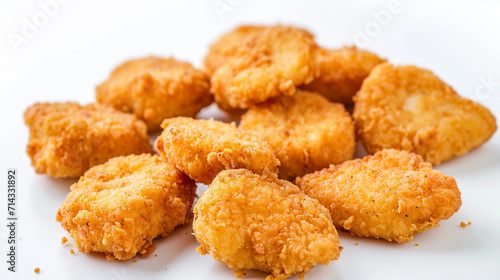 Chicken nuggets isolated on white background. Ai Generative