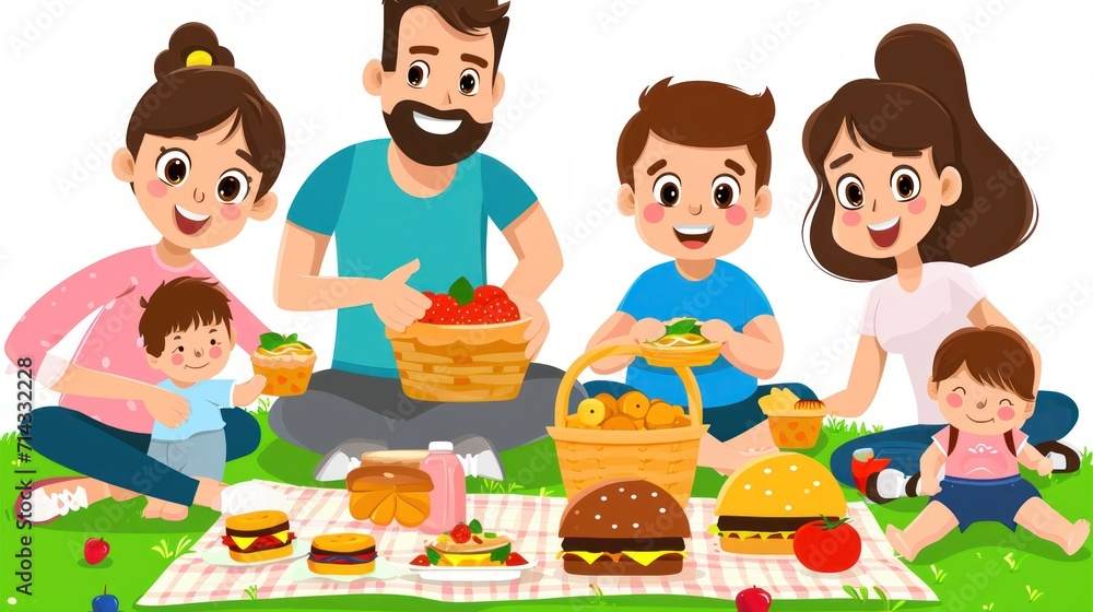 Joyful Family Picnic: Sunny Day Delight Joyful Family Picnic: Sunny Day Delight