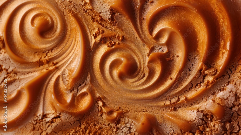 a close up of a cake with a swirl design on it's icing and chocolate icing on the top of the cake and bottom of the icing. a close up of a cake with a swirl design on it's icing and chocolate icing on the top of the cake and bottom of the icing.
