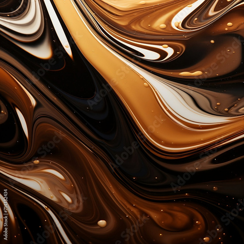 Black and brown swirly abstract abstract background, in the style of marble, graffiti-influenced, matte photo, 1:1