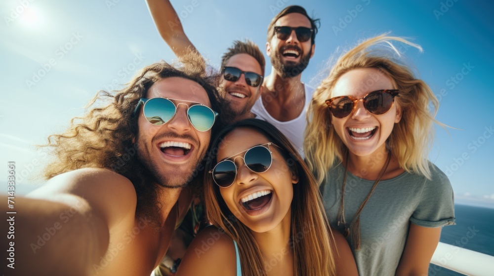 Smiling Portrait of Friends Bonding and Having Fun Outdoors AI Generated AI Generated Smiling Portrait of Friends Bonding and Having Fun Outdoors AI Generated AI Generated