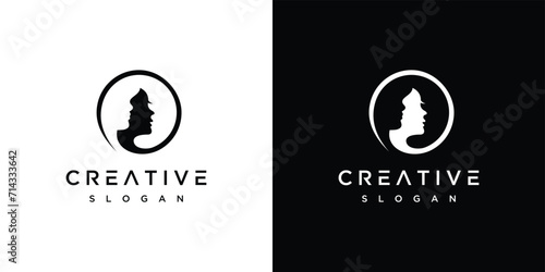 Abstract human head logo