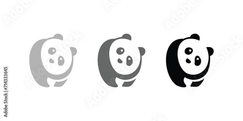 Panda bear silhouette Logo design vector