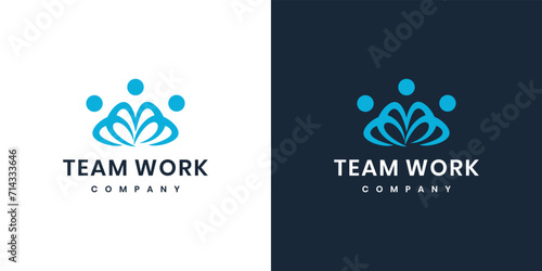 Teamwork concept logo. People logo icon 