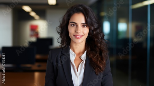 Free Download Portrait of a Proud Business Woman in Office Management Company AI Generated - GFXLoad