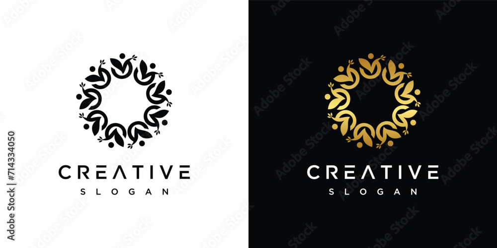 luxury people family and human unity logo template luxury people family and human unity logo template