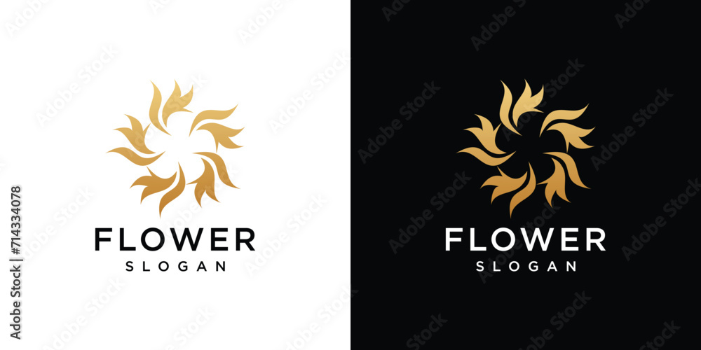 Luxury flower logo design concept, flower logo template - obrazy, fototapety, plakaty 