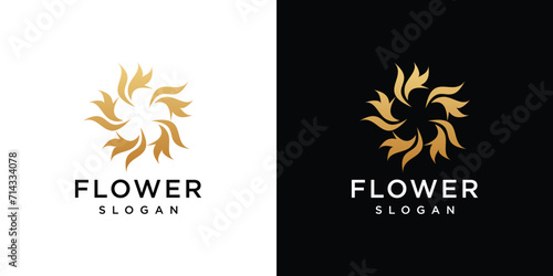 Luxury flower logo design concept, flower logo template photo