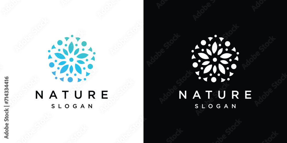 Fototapeta premium Luxury Nature Floral logo design.