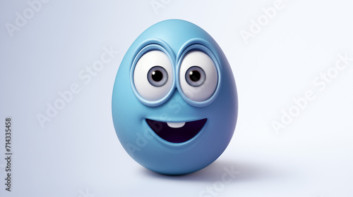 Happy Blue Easter Egg design
