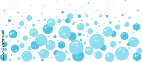 Fotografia Blue foam bubble water, soap cartoon background, carbonated border, abstract suds pattern