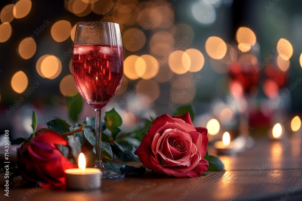 marriage and honeymoon's passion on a romantic Valentine's date, marking their anniversary with luxury and glasses marriage and honeymoon's passion on a romantic Valentine's date, marking their anniversary with luxury and glasses