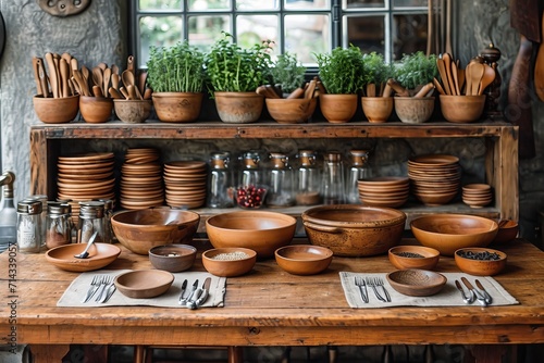 Assortment of Handcrafted Wooden Bowls and Vessels